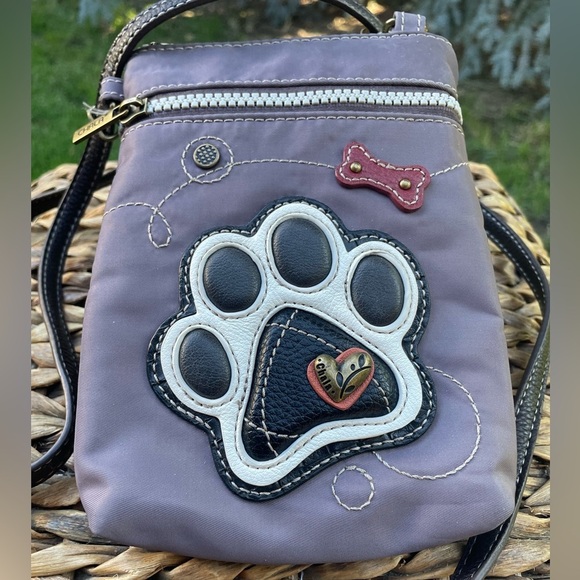 Chala Venture Dog Paw Print & Bone Mixed Media Cell Phone Crossbody Bag - Picture 6 of 6